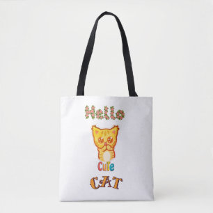 Moe Kawaii Kattengezicht Grafisch T-shirt Tote Bag