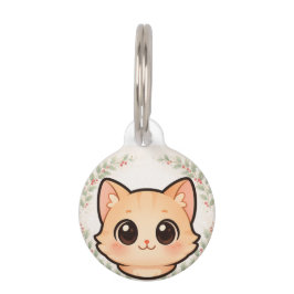 Moe Kawaii Kattengezicht Huisdier ID Label Huisdierpenning