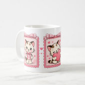 Moe kawaii kattenliefde mok (Voorkant links)