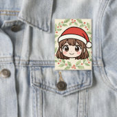 Moe Kawaii Kerst Anime Meisje Knoop Button (Insitu)