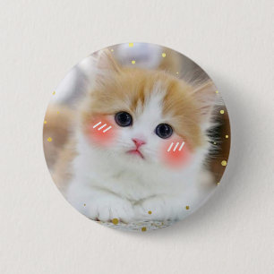 Moe Kawaii Kitten Blos Schattig Knopje BadgeButton Ronde Button 5,7 Cm