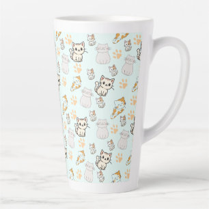 Moe Kawaii Kittens & Pootjes Patroon Latte Mok
