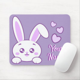 Moe Kawaii Pastel Paarse Spiekende Konijn Aangepas Muismat