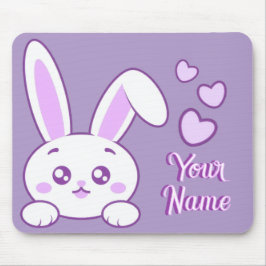 Moe Kawaii Pastel Paarse Spiekende Konijn Aangepas Muismat