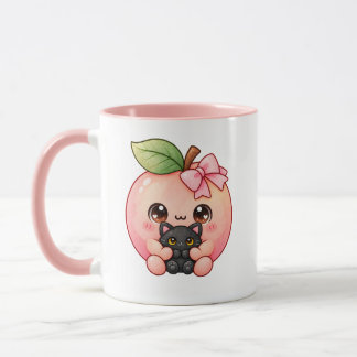 Moe kawaii perzik zwarte kat Halloween mok