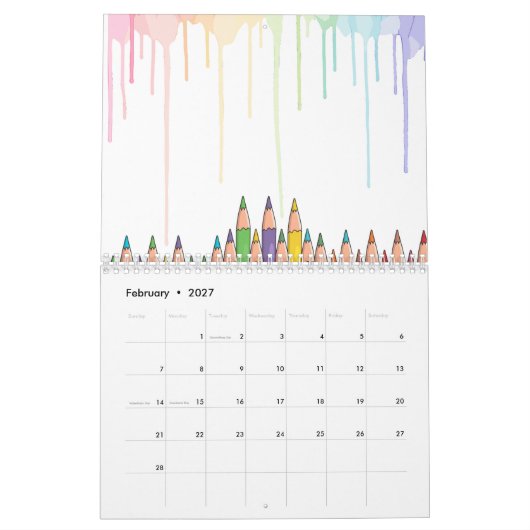 Moe Kawaii Potloodetui Kalender (Feb 2027)
