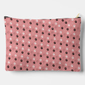 Moe Kawaii Schnauzer Hond Roze Buffalo Plaid Etui (Achterkant)