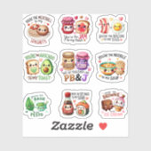 Moe Kawaii Voedsel Paar Pun Vel Sticker (Vel)