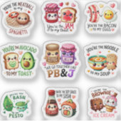 Moe Kawaii Voedsel Paar Pun Vel Sticker (Voorkant)
