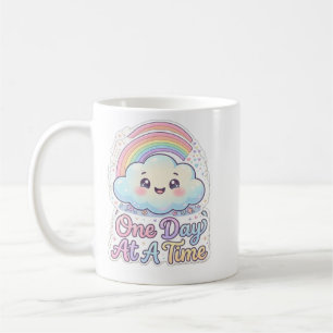Moe Kawaii Wolk Regenboog Eén Dag Op Een Keer Koff Koffiemok