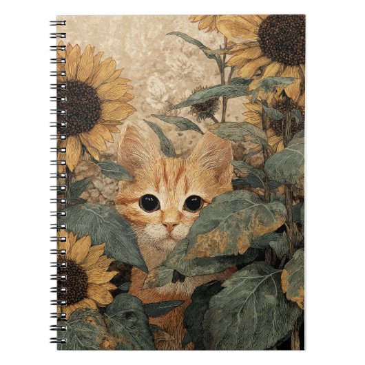 Moe Kitten in Bloemen Notitieboek (Voorkant)
