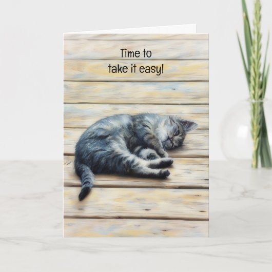 Moe Kitten Ontspannen Kalmerende Kunst Notitiekaar Kaart (Voorkant)