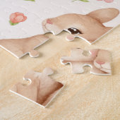Moe Konijn Bloem Lentepatroon Legpuzzel (Zijkant)