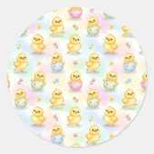 Moe Kuiken Waterverf Pasen Ronde Sticker (Voorkant)