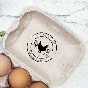 Moe Kuikenboerderij Verse Eieren Doos Naam Toevoeg Rubberstempel