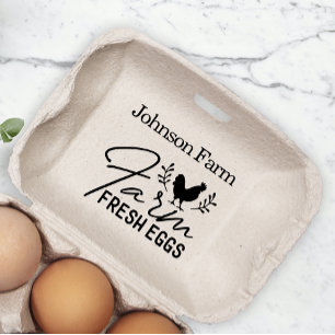 Moe Kuikenboerderij Verse Eieren Doos Naam Toevoeg Rubberstempel