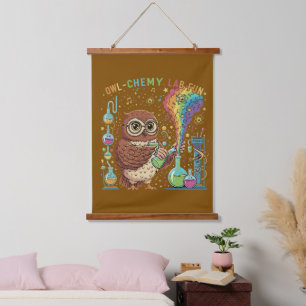 Moe Lab Chemische Pret Nerdy Wetenschapper Schei Hangend Wandkleed