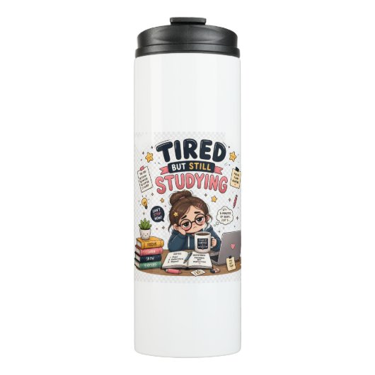 Moe Maar Nog Steeds Studerend Grappige Studenten W Thermosbeker (Voorkant)