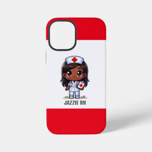 Moe Manga Zwarte Verpleegster Bruin Haar Ogen Cust iPhone 12 Mini Hoesje