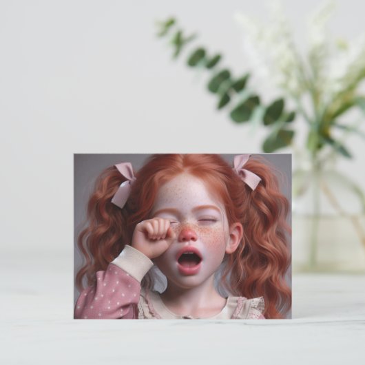 Moe meisje briefkaart (Staand voorkant)