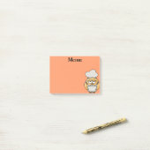 Moe menu van uil-chef op oranje Post-it Post-it® Notes (Op bureau)