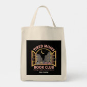 Moe moeders boekenclub loopt op koffie en chaos tote bag (Achterkant)