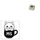 Moe mug met kat en initiaal 1x1 rubberstempel (Gestempeld)