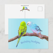 Moe paar parkieten - op maat briefkaart (Voorkant / Achterkant)