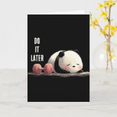 Moe Panda Gym – Mooie Grappige Workout Kunst Kaart (Gele Bloem)