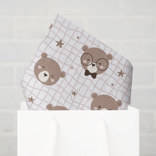 Moe papier met beerpatroon (Cadeauzakje)