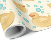 Moe Patroon van Gele Waterverf Rubber Eend Cadeaupapier (Rol Hoek)
