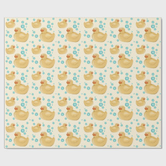Moe Patroon van Gele Waterverf Rubber Eend Cadeaupapier