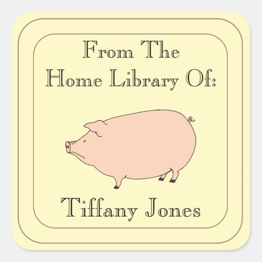 Moe Persoonlijk Ex Libris Vierkante Sticker (Voorkant)