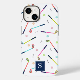 Moe Persoonlijk Monogram Golf Patroon Vrouwen iPhone 14 Hoesje