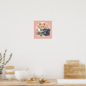 Moe poster van cartoon barista kat (Keuken)
