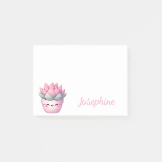 Moe potje met vetplant en meisjesnaam post-it® notes (Voorkant)