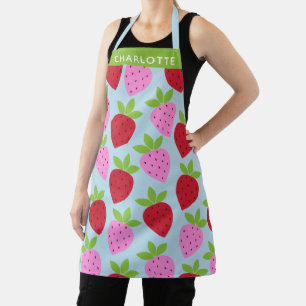 Moe Retro Aardbei Fruit Patroon Persoonlijk Schort