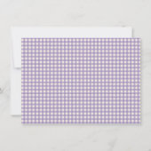 Moe Retro Lavendel Gingham Plaid Gepersonaliseerd Notitiekaartje (Achterkant)