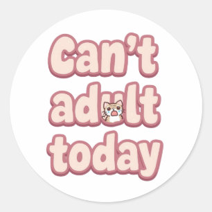 Moe Roze Grafiek met Kijkende Kat Ronde Sticker