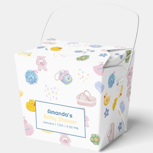 Moe rubber eend bad baby shower bedankdoosjes (Voorkant)
