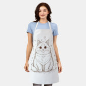 Moe Schattig Kat Overalprint Schort voor Kattenlie (Gedragen)
