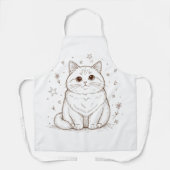 Moe Schattig Kat Overalprint Schort voor Kattenlie (Voorkant)