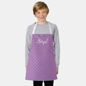 Moe Schattig Persoonlijk Lila Stippenpatroon Schort (Gedragen)