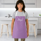 Moe Schattig Persoonlijk Lila Stippenpatroon Schort