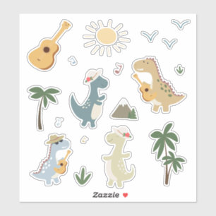 Moe Set Baby Dinosaur Kinderen Cartoons Kleurrijk Sticker