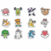 Moe Set Sticker Eten Dieren Fitness 🥑 (Voorkant)