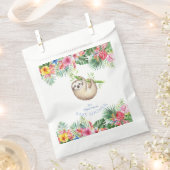 Moe Sloth Tropische Bloemen Frame Baby Shower Bedankzakje (Geknipt)