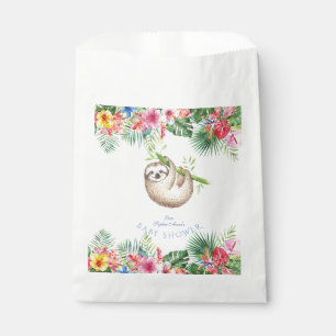 Moe Sloth Tropische Bloemen Frame Baby Shower Bedankzakje