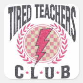 Moe Teacher Club Leraar Waardering Vierkante Sticker (Voorkant)