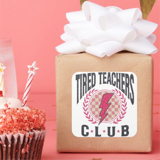 Moe Teacher Club Leraar Waardering Vierkante Sticker (Feest)